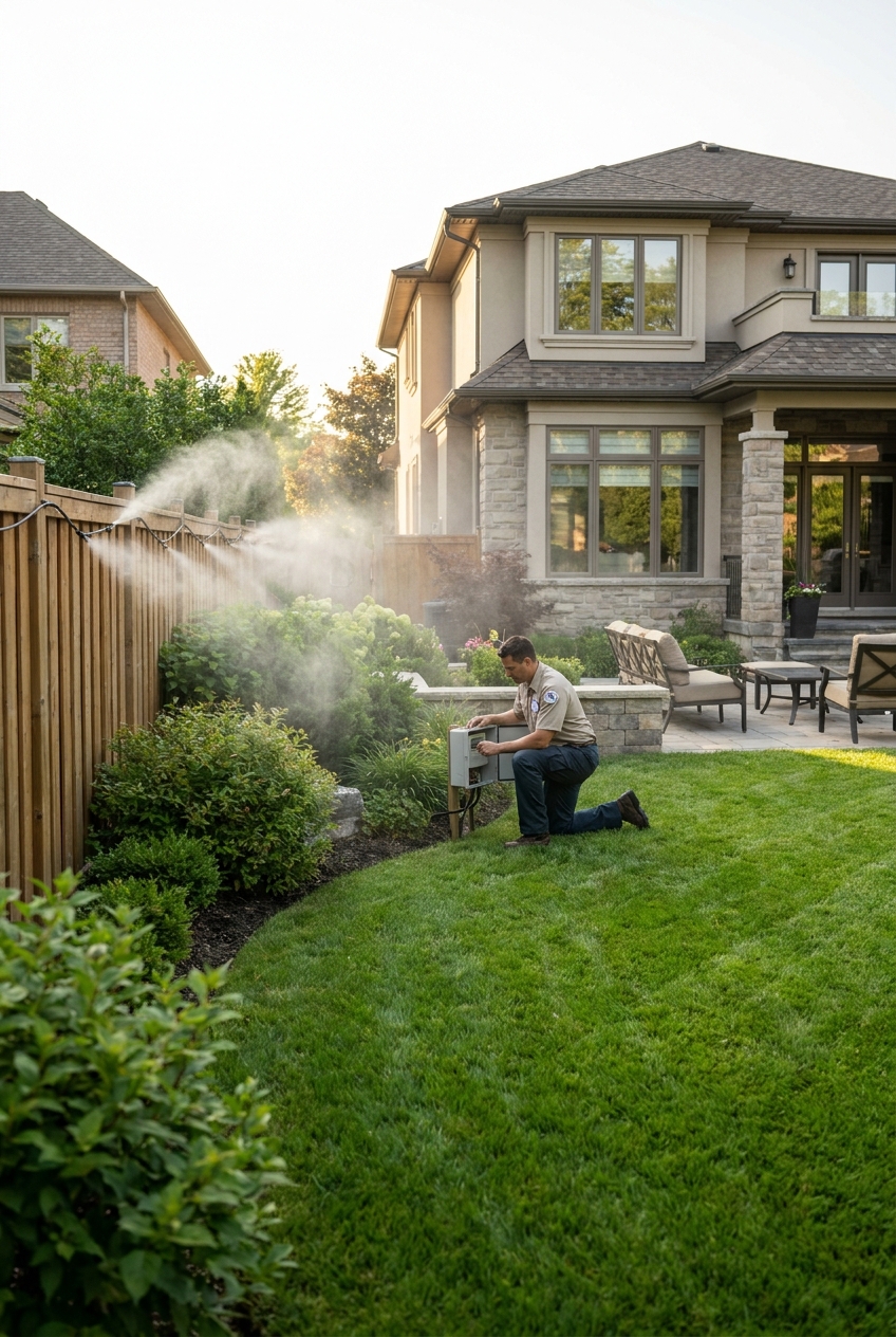 Lush green lawn viewed from above — a protected outdoor space